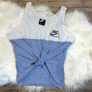 Nike Heather Gray/Powder Blue Colorblock Tank
